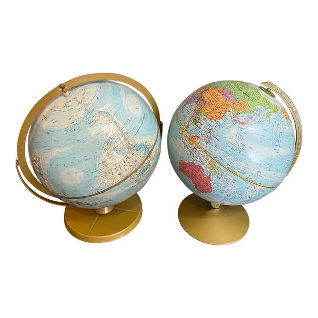 Vintage Terrestrial Globes, Pair For Sale