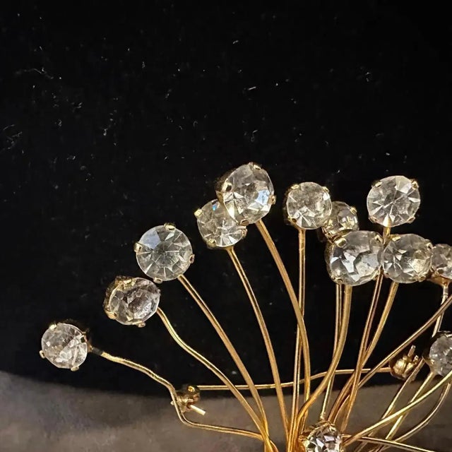 1970s Dazzling Costume Jewelry Floral Italian Brooch by 6 Donna For Sale - Image 11 of 11