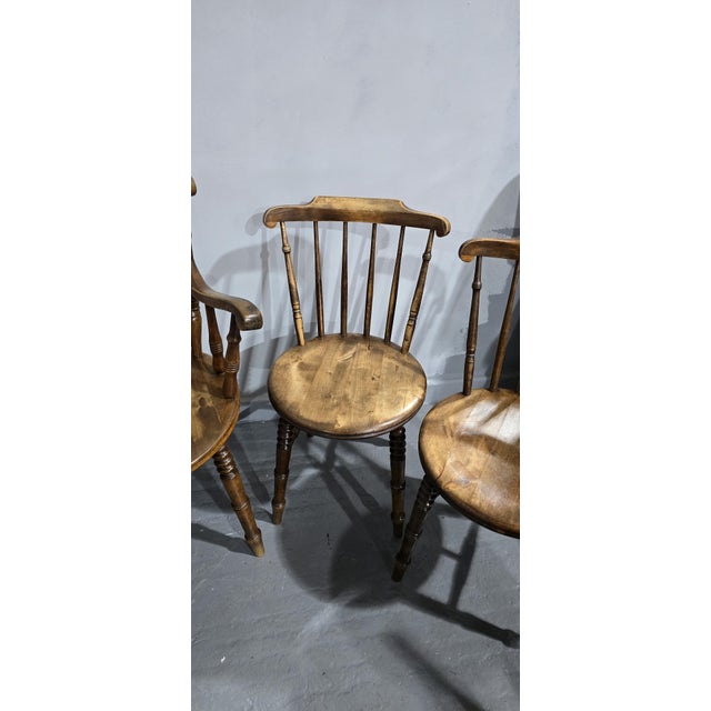 Farmhouse Kitchen Chairs, 1900s, Set of 8 For Sale - Image 12 of 14
