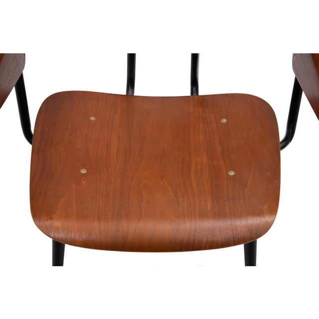 Walnut Brunswick Walnut Plywood Armchairs After Eames DCM Jean Prouvé - A Set of Four For Sale - Image 12 of 18
