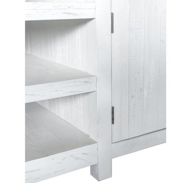 Crafters and Weavers Barlow Display Kitchen Island - Distressed White For Sale - Image 10 of 11