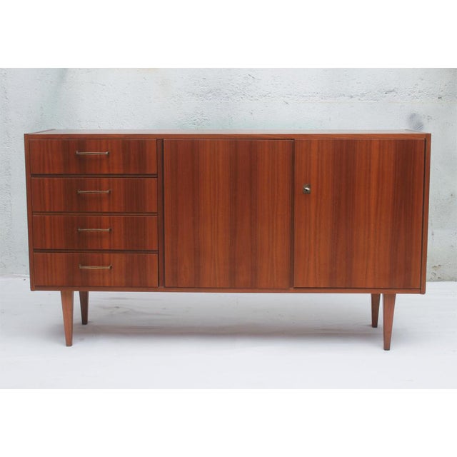 Sideboard in Walnut with 4 Drawers, 1965 For Sale - Image 6 of 9