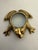 Bring a touch of charm to your workspace with this mid-century, vintage figural brass frog magnifiying glass/paperweight....