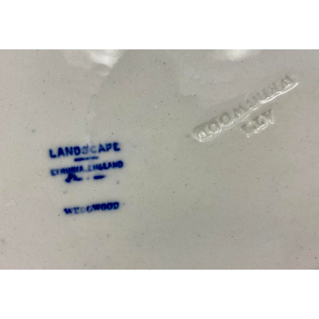 Ceramic Antique Wedgwood Platter in Blue & White Landscape Pattern Made in England - Circa 1906 For Sale - Image 7 of 13