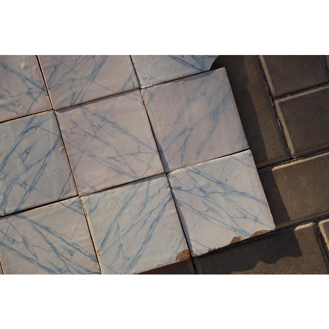 Blue Rare Set of 31 Antique 19th Century Portuguese Tiles Blue & White Faux Marble For Sale - Image 8 of 18