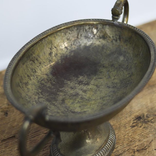 Copper 19th Century Italian Silver-Plated and Weathered Serving Dish / Bowl For Sale - Image 8 of 9