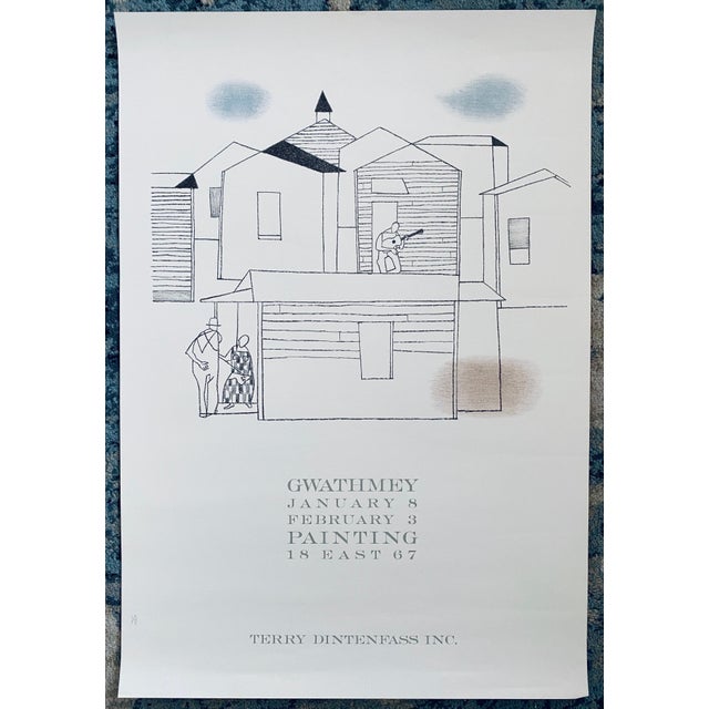Printmaking Materials Robert Gwathmey, Vintage Lithograph Poster Robert Gwathmey Terry Dintenfass Gallery NYC For Sale - Image 7 of 7