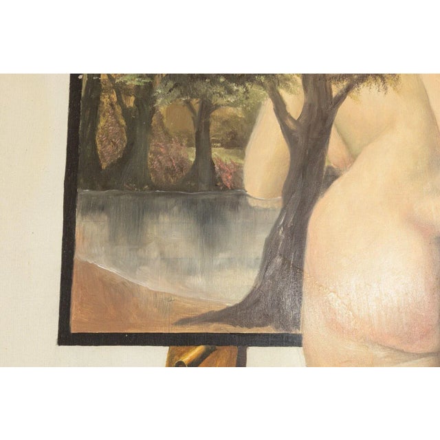 1970s Thad Miller Nude at Easel Signed Modern Oil Painting Somerset Series 1978 Framed For Sale - Image 5 of 10