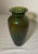 Vintage Veart Venezia Venetian Italian Art Hand Blown Caned Green Glass Vase For Sale In New York - Image 6 of 12