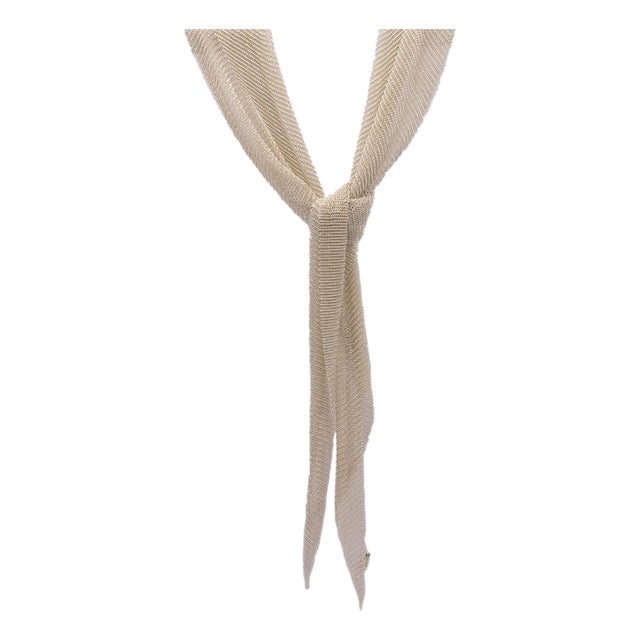 Tiffany & Co. Elsa Peretti Sterling Silver Mesh Tie Scarf Necklace 41.5" Large For Sale