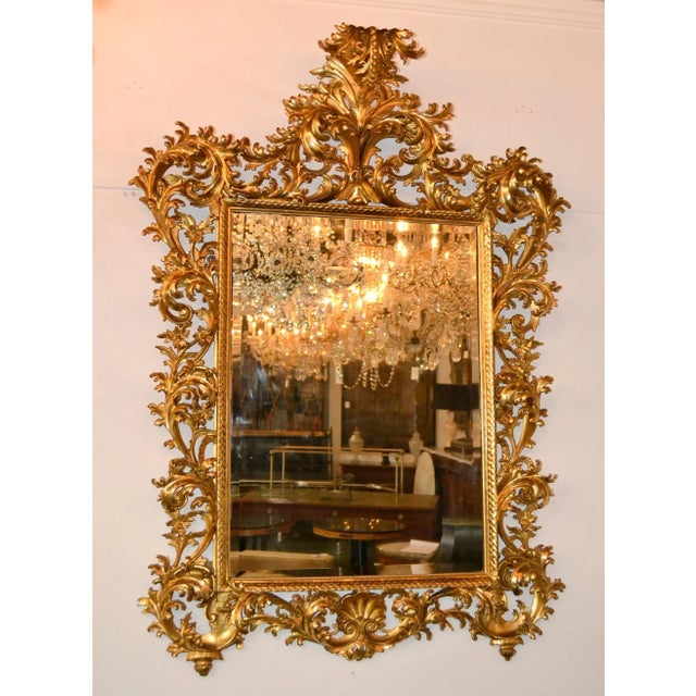 Italian 19th Century Italian Florentine Giltwood Mirror For Sale - Image 3 of 9