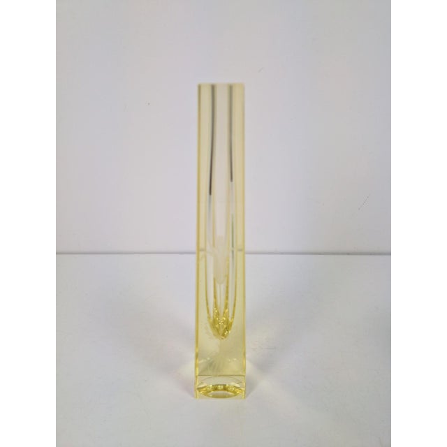 Citrine Drop Cut Engraved Glass Vase by Antonin Drobnik for ZBS, 1960s For Sale - Image 3 of 14