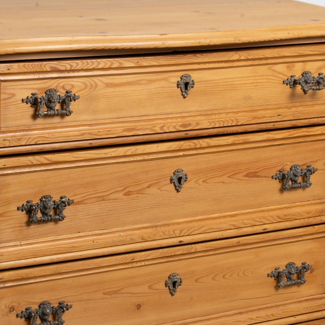 19th Century Danish Waxed Pine Chest of Four Drawers For Sale - Image 10 of 13