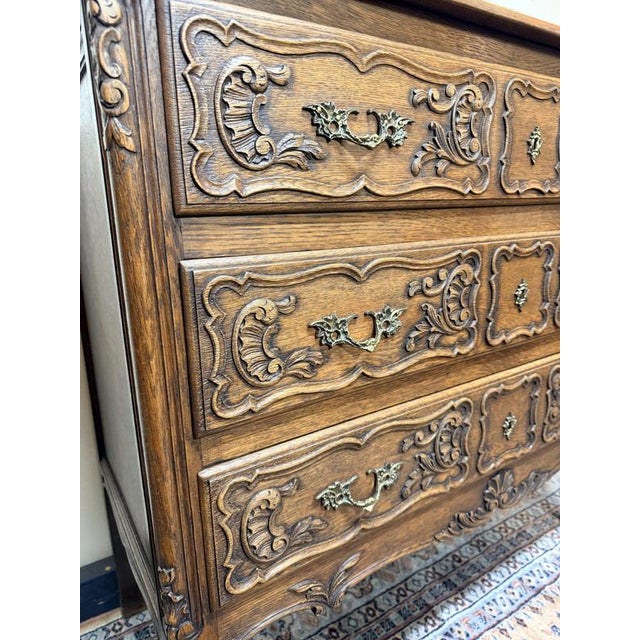 Wood French Oak Chest of Drawers For Sale - Image 7 of 10