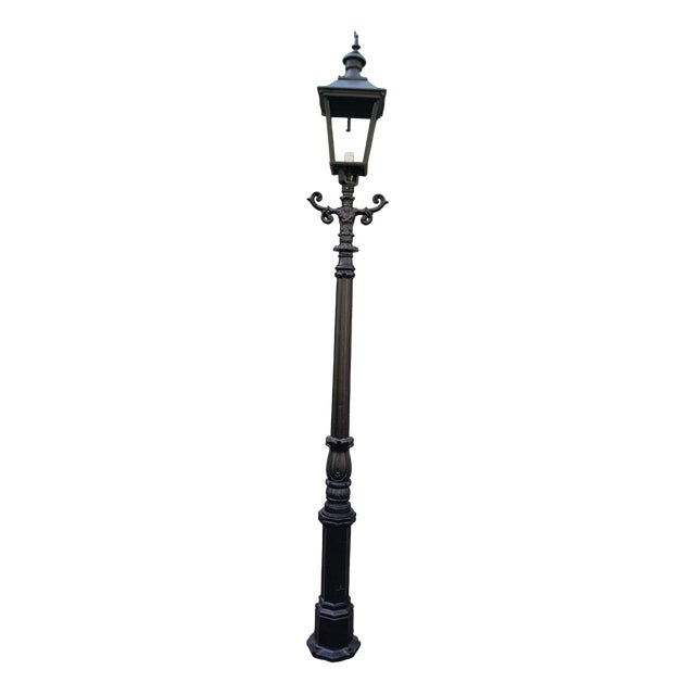 Cast Iron Lamp Post Doetinchem with Cast Iron Square Lantern For Sale