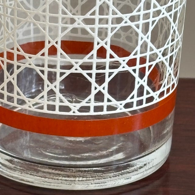 Large Mid-20th Century Woven Cane Pattern Tumblers -- Set of 7 For Sale - Image 9 of 16