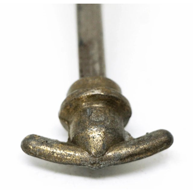 Mid 20th Century Vintage Beaded Brass Closet Knob With Spindle For Sale - Image 5 of 7