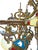 1910s Cast Brass Semi Flush Ceiling Light With Red and Blue Embellishments Circa 1915 For Sale - Image 15 of 16