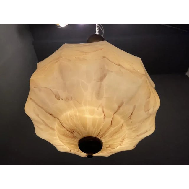Opaline Glass Pendant Light, 1940s For Sale - Image 3 of 8