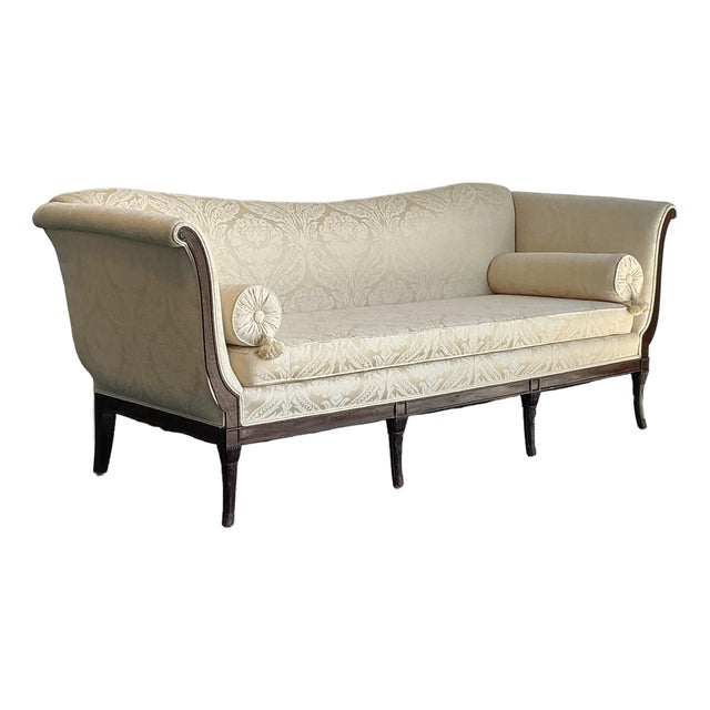 Vintage Federal Carved Mahogany Sofa For Sale