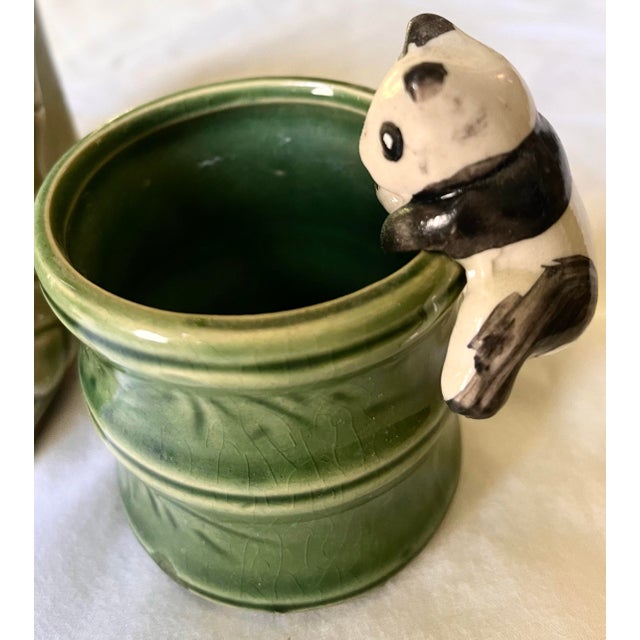 Ceramic Vintage Asian Bamboo Motif Planters/Catchalls For Sale - Image 7 of 8