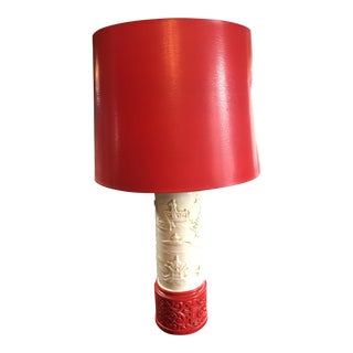 1960s Mid-Century Asian Porcelain Table Lamp, Jade Colored Body For Sale