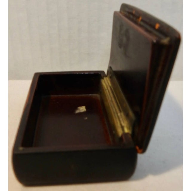 Wood Antique Russian Lacquer Box With Landscape For Sale - Image 7 of 9