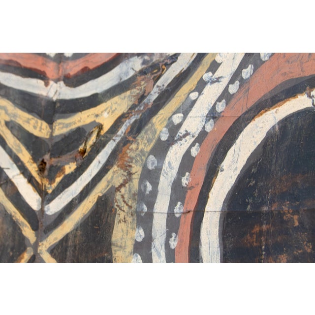 Large Framed Vintage Bark Painting Wall Art For Sale - Image 10 of 13