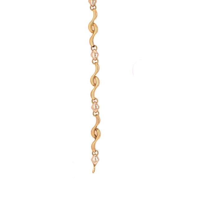 14 Karat Yellow Gold 8 Inch Fancy Link Bracelet. 7 grams total weight.