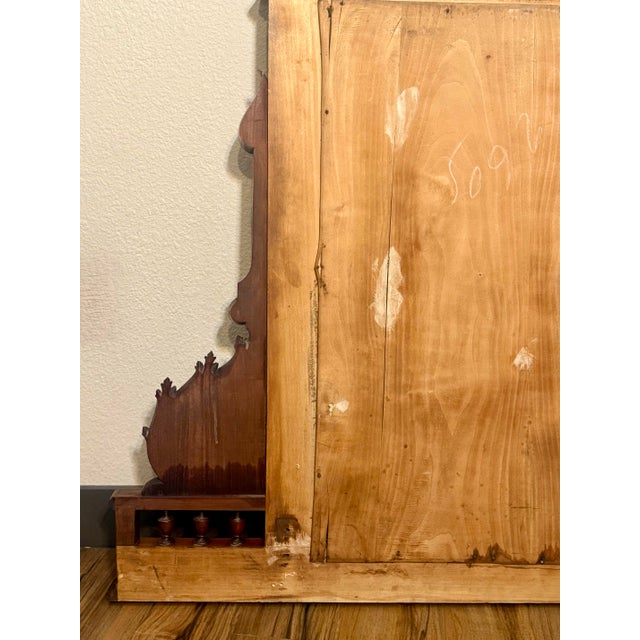 Wood Rare Victorian Antique** Large Intricately Carved Walnut Mirror For Sale - Image 7 of 9