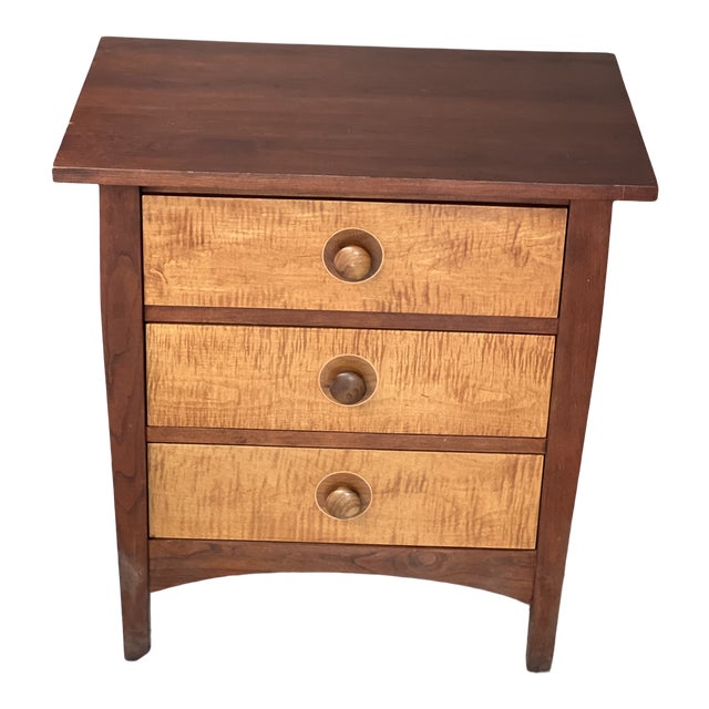 Vintage Harvey Ellis Stickley Mid Century 2Tone 3 Drawer Nightstand