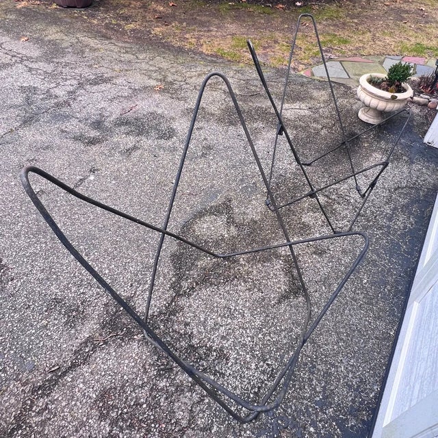 Mid 20th Century Mid-Century Wrought Iron Knoll-Style Butterfly Chairs - A Pair For Sale In New York - Image 6 of 11