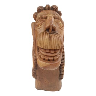 Brazilian Artist, Primitivist Boat Sculpture, 1980, Carranca Wood For Sale