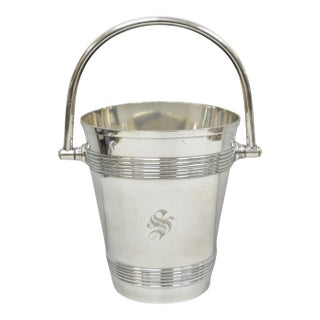Early 20th Century International Wilcox English Regency Silver Plated Champagne Ice Bucket "S" Mono For Sale
