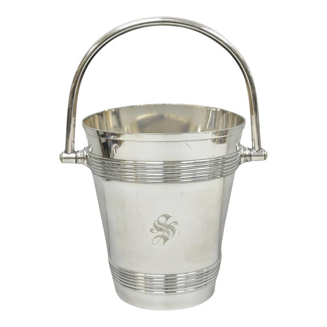 Early 20th Century International Wilcox English Regency Silver Plated Champagne Ice Bucket "S" Mono For Sale