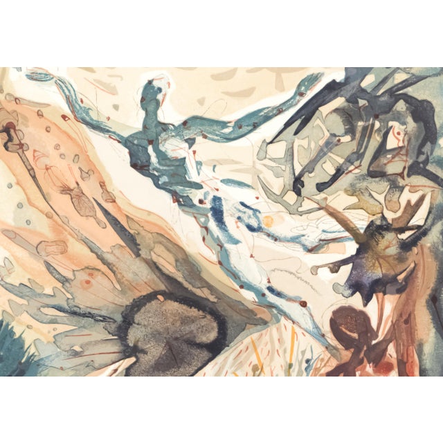 Abstract 1963 Dalí Divine Comedy Engraving Purgatoire Chant 26 "Les Deux Troupes Des Luxurieux" (The Two Hosts of the Lustful) For Sale - Image 3 of 8