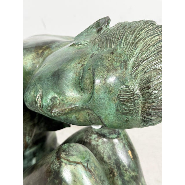 Sculptural Coffee Table with Female Nude Sculpture in Bronze, France, 1980s For Sale - Image 18 of 18