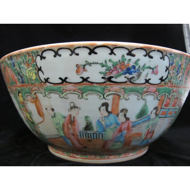Chinese Export Porcelain Famille Rose Medallion 11" Punch Serving Bowl For Sale - Image 12 of 16