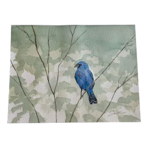 Original Watercolor Painting “Blue Bunting”