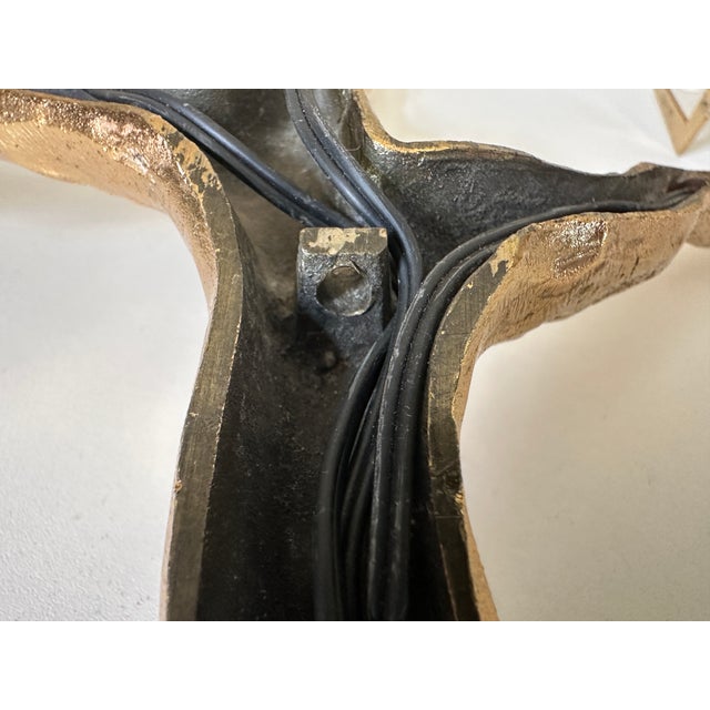 Vintage Bronze-Gold Three-Light Wall Sconces from Arlus, 1960s, Set of 2 For Sale - Image 18 of 18