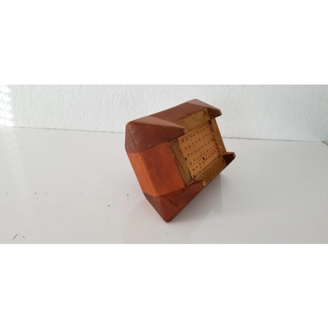 Wood Postmodern Geometric Art Decorative Wood Box For Sale - Image 7 of 10