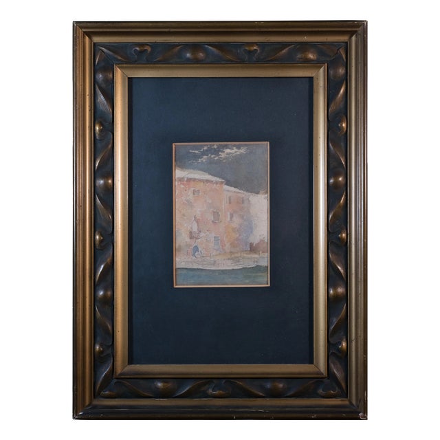 Venetian Canal Scene, 1950s, Watercolor For Sale