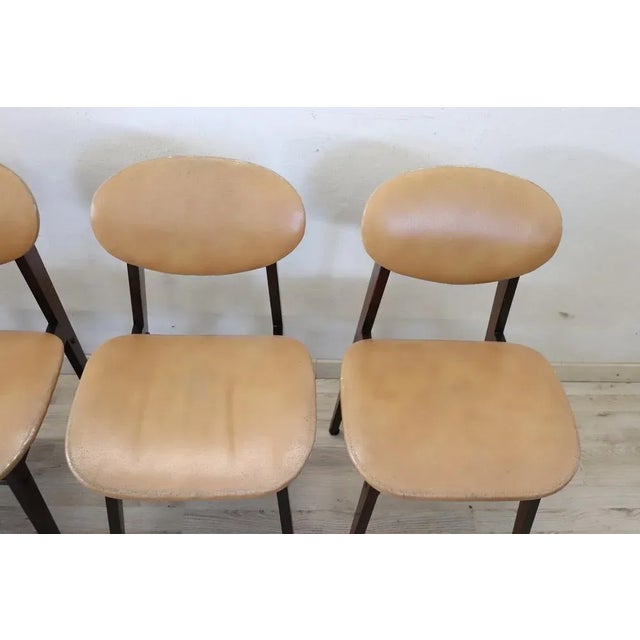 Dining Chairs in Beech Wood and Faux Leather, 1960s, Set of 6 For Sale - Image 12 of 13