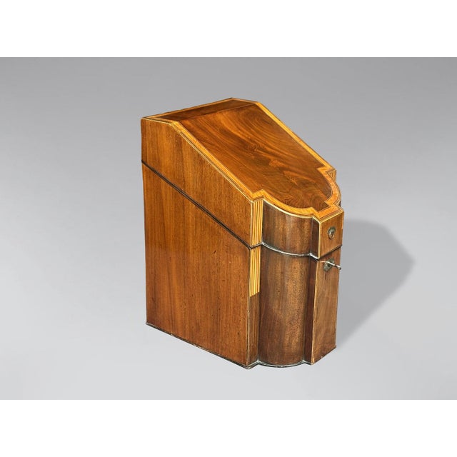 Wood 18th Century George Iii Period Mahogany Knife Box, 1790 For Sale - Image 7 of 8