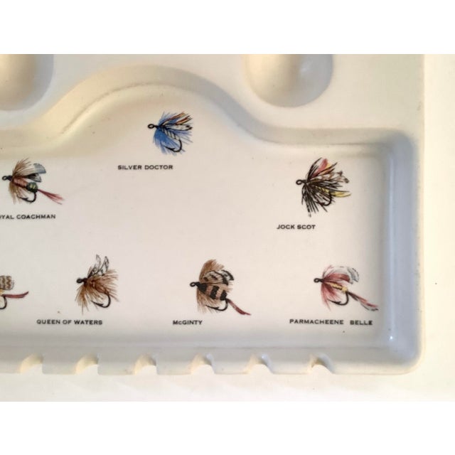 Mid-Century Hyalyn Fly Fishing Motif Porcelain Smoking Tray For Sale - Image 4 of 5