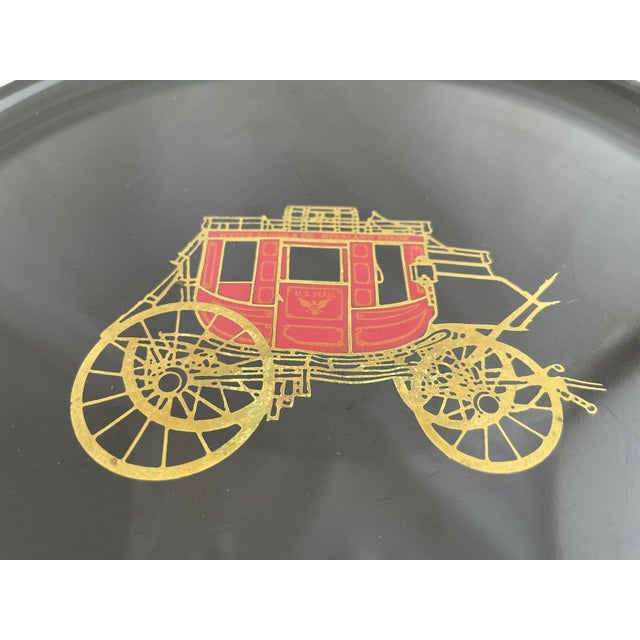 Vintage Stagecoach Couroc Tray For Sale - Image 4 of 6