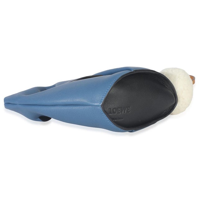 Blue Calfskin Shearling Mini Bunny Crossbody For Sale In New York - Image 6 of 8
