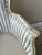 Vintage French Louis XV Style Striped Silk Bergère Chair With Matching Pillow For Sale - Image 9 of 16