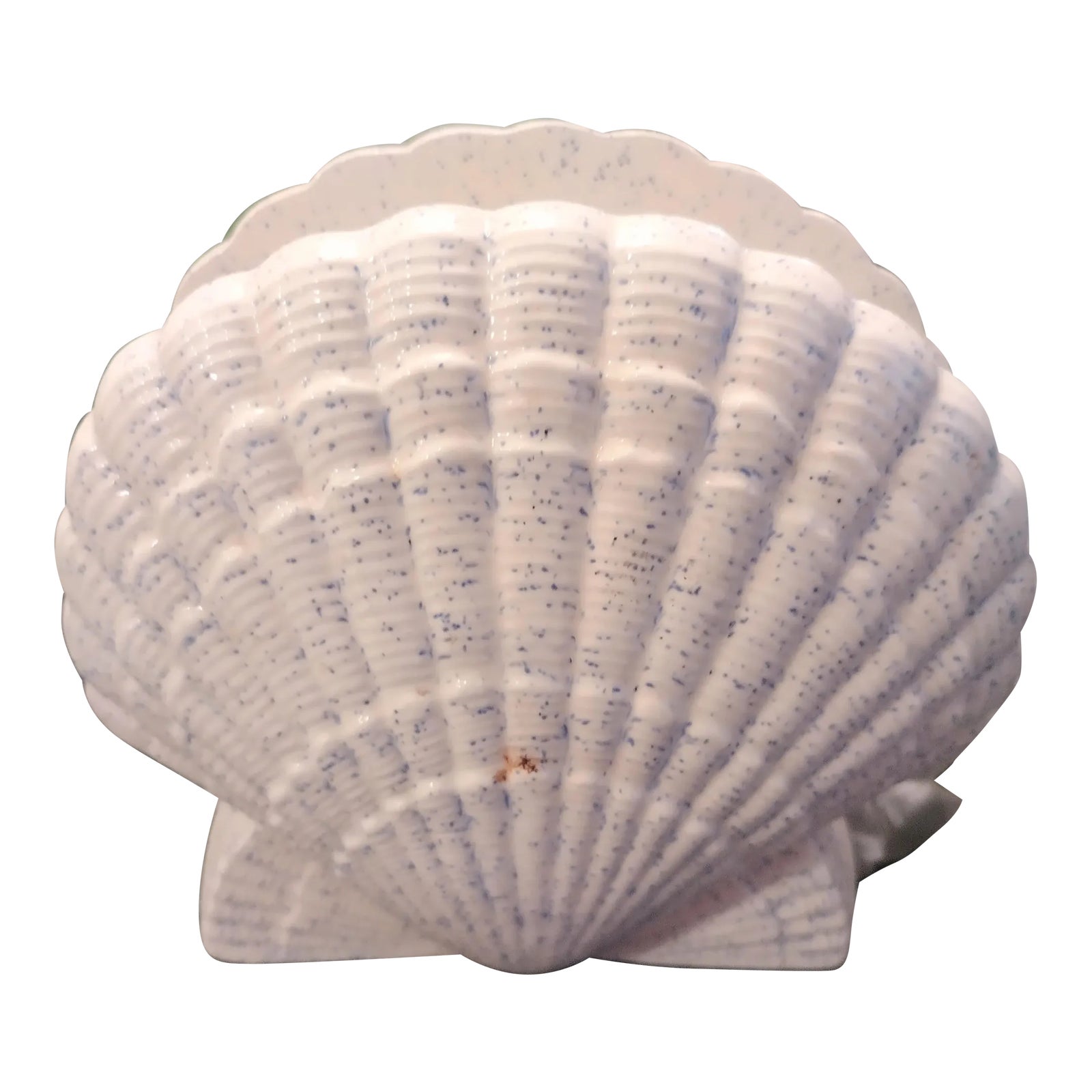 Coastal Ceramic Sea Shell Form Napkin Holder Table Top Ware | Chairish
