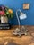 Metal Antique Brass Desk Lamp With Frosted Glass For Sale - Image 7 of 18